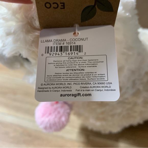 New! Aurora Llama Drama Coconut Plush Stuffed Animal Stuffie Eco Friendly - Picture 10 of 12